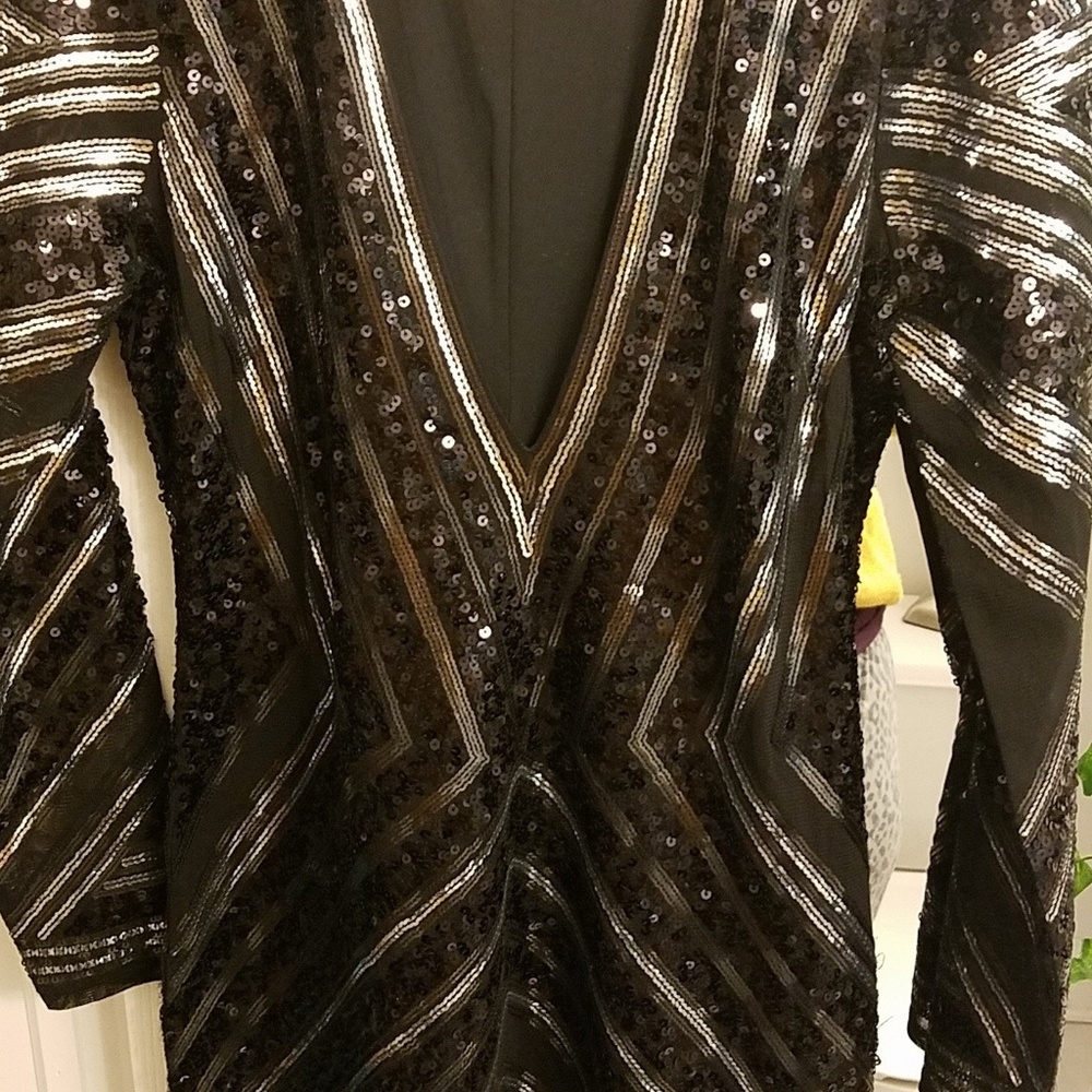 Express Patterned Sequined Mini Dress